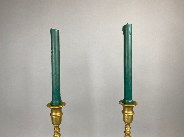 Image for Antique Brass Barley Twist Candle Sticks
