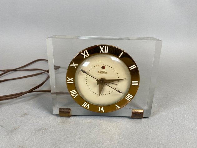 Image for 1940s Telechron Lucite Art Deco Electric Clock