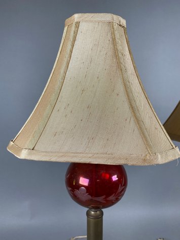 Image for Pair of Cranberry Glass Table Lamps