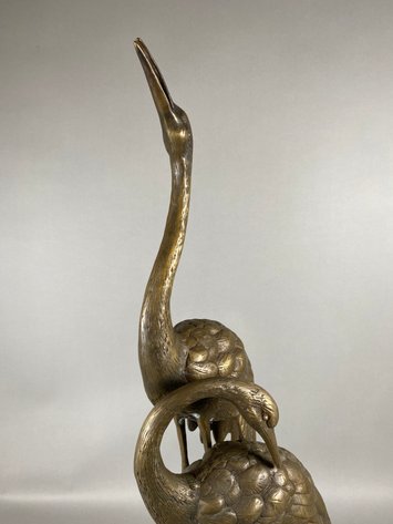 Image for Brass Courting Crane Sculpture