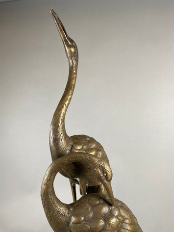 Image for Brass Courting Crane Sculpture