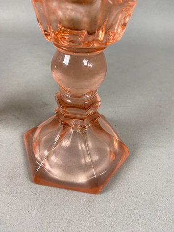 Image for Pair Antique Pink Oil Lamps