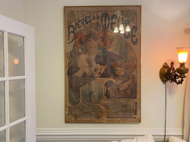 Image for Antique Framed Alphonse Mucha Art Nouveau French Advertising Poster