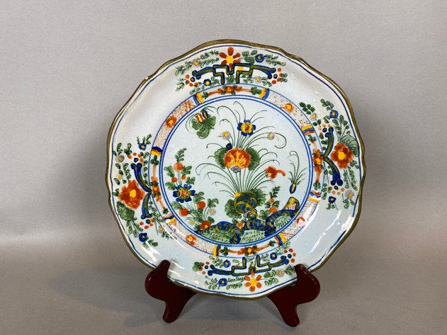 Image for (8) Antique Faenza Garofano Hand Painted Plates