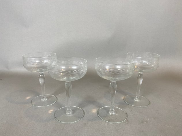 Image for (32) Collection of Glass Wine, Champagne and Cordial Glasses