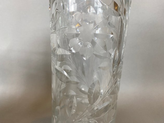 Image for (7) Piece Assortment of Vintage Cut Crystal Vases, Hand Blown Floral Art Glass and Glass Floral Frog
