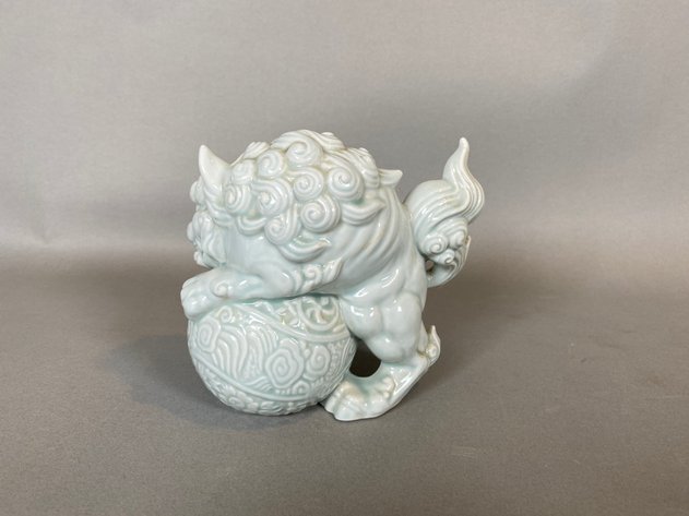 Image for Pair of Vintage Celadon Foo Dog Figurines
