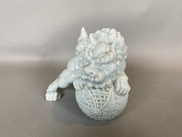 Image for Pair of Vintage Celadon Foo Dog Figurines