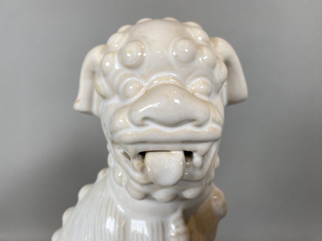 Image for White Ceramic Foo Dog Temple Lion Figurine