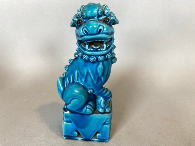 Image for Pair of Turquoise Glazed Porcelain Chinese Foo Dog Statues