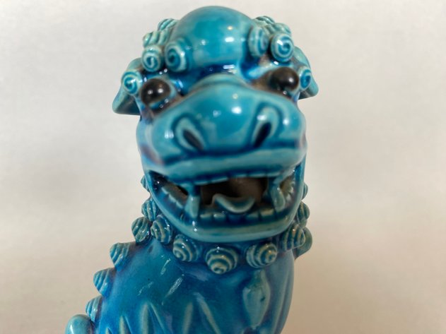 Image for Pair of Turquoise Glazed Porcelain Chinese Foo Dog Statues