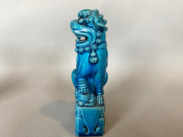 Image for Pair of Turquoise Glazed Porcelain Chinese Foo Dog Statues