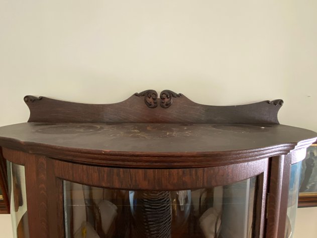 Image for Antique Bow Front Mahogany China Cabinet
