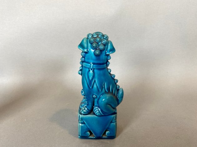 Image for Pair of Turquoise Glazed Porcelain Chinese Foo Dog Statues
