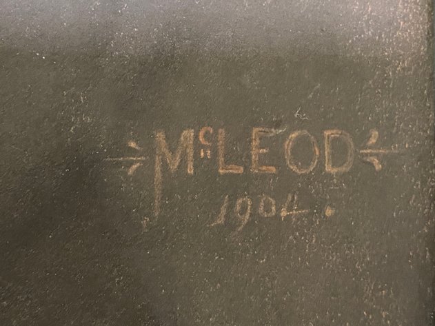 Image for Large Antique Original Charcoal Portrait Signed by Artist McCleod, 1904
