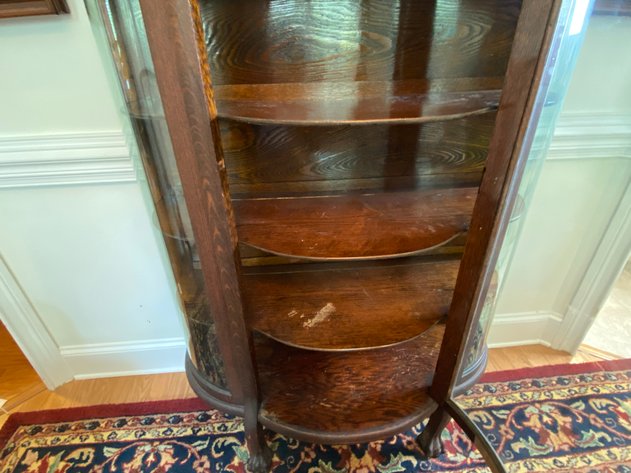 Image for Antique Bow Front Mahogany China Cabinet