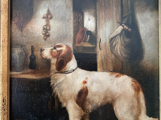 Image for Antique Original Framed Oil on Canvas Irish Setter Signed by Artist Taylor
