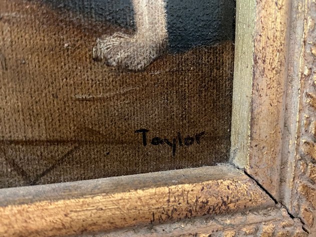 Image for Antique Original Framed Oil on Canvas Irish Setter Signed by Artist Taylor