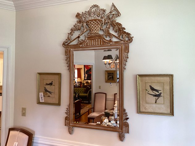 Image for Louis XVI Style  Carved Pine Rectangular Beveled Mirror