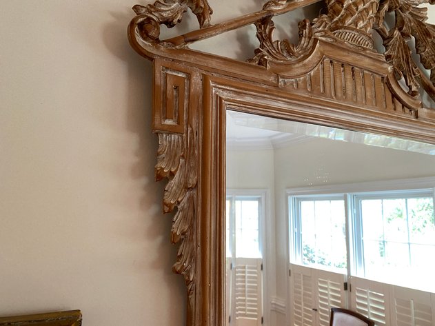 Image for Louis XVI Style  Carved Pine Rectangular Beveled Mirror