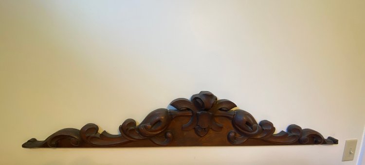 Image for Antique Hand Carved Frieze Victorian Pediment