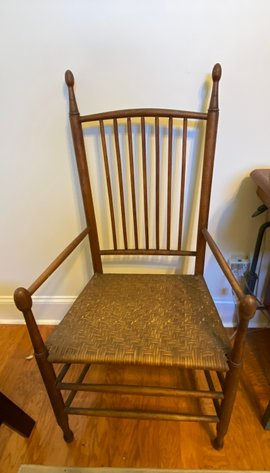 Image for Antique French Provencial Rush Bottom Dining Chair