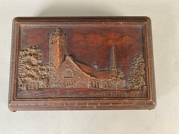 Image for Vintage Chapel Tufts Syroco Style Wooden Valet or Trinket Box