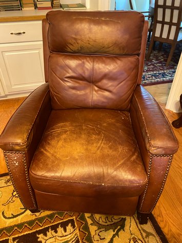 Image for MCM Leather Recliner with Nail head Trim