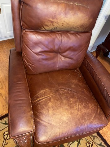 Image for MCM Leather Recliner with Nail head Trim