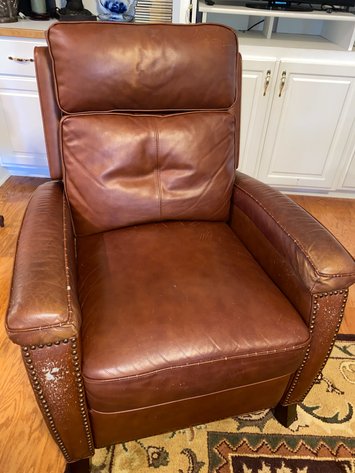 Image for MCM Leather Recliner with Nail head Trim