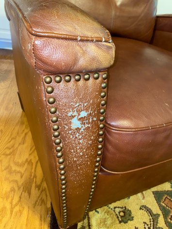 Image for MCM Leather Recliner with Nail head Trim