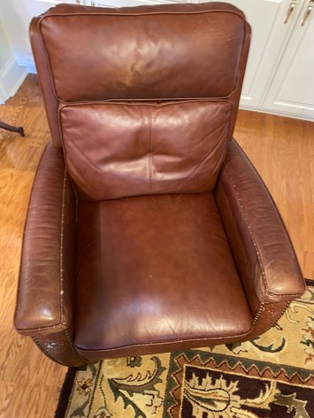 Image for MCM Leather Recliner with Nail head Trim