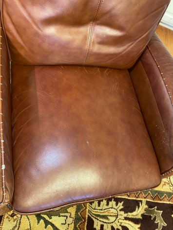 Image for MCM Leather Recliner with Nail head Trim