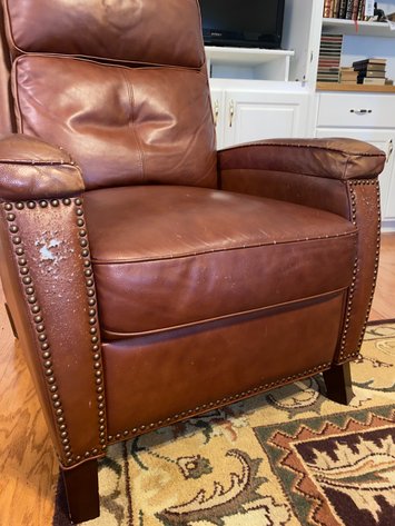 Image for MCM Leather Recliner with Nail head Trim