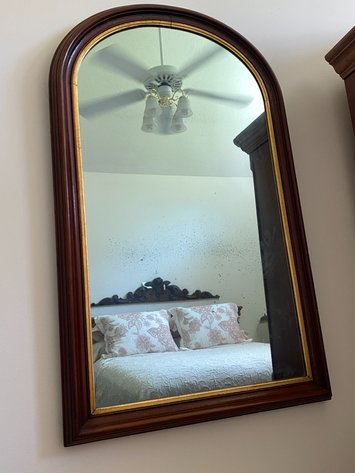 Image for Antique Wooden Framed Wall Mirror