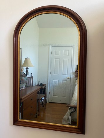Image for Antique Wooden Framed Wall Mirror
