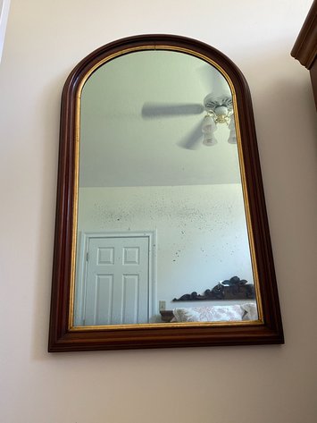 Image for Antique Wooden Framed Wall Mirror