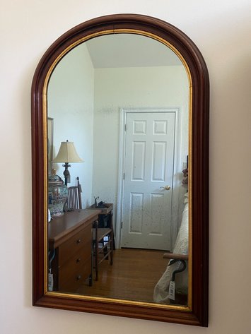 Image for Antique Wooden Framed Wall Mirror