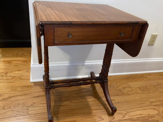 Image for Antique English Regency Drop Leaf Accent Table