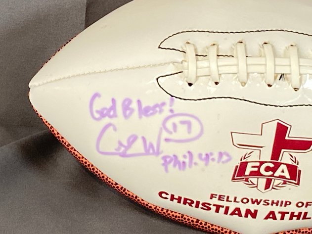 Image for Fellowship of Christian Athletes Signed Charlie Ward Football