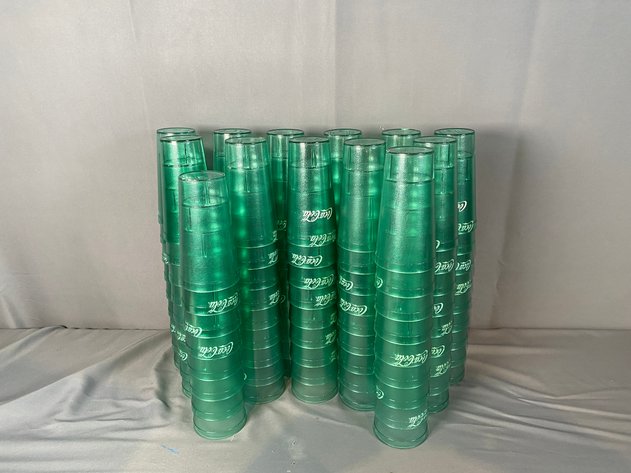 Image for (100) Plus Coca Cola Themed Plastic Cups