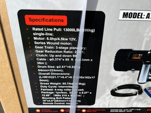 Image for 13000lb Electric winch