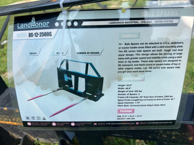 Image for Skid Steer Bale Spear