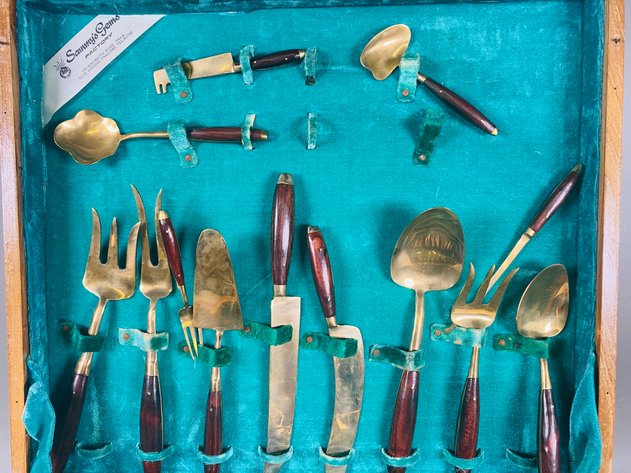 Image for Mid-Century Modern Sammis Gems Thailand Flatware Set