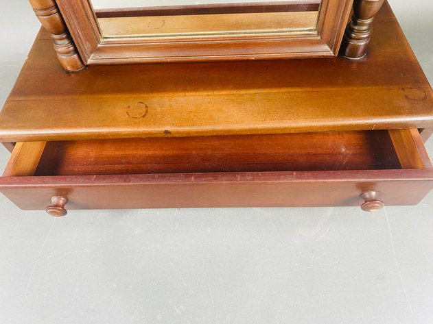 Image for Antique Wood Shaving Mirror with Drawer