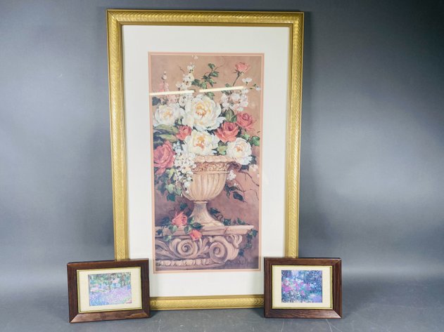 Image for (3) Framed Floral Art Pieces