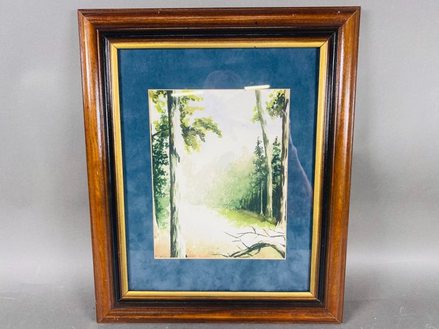 Image for (2) Original Landscape Framed Art, Oil and Watercolor
