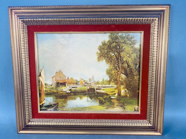 Image for Vintage Landscape and Pair of Sepia Etchings Matted and Framed from Turner's Furniture