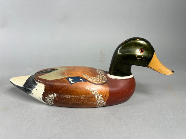 Image for Pair of Vintage Hand-Painted Wooden Mallard Duck Decoys