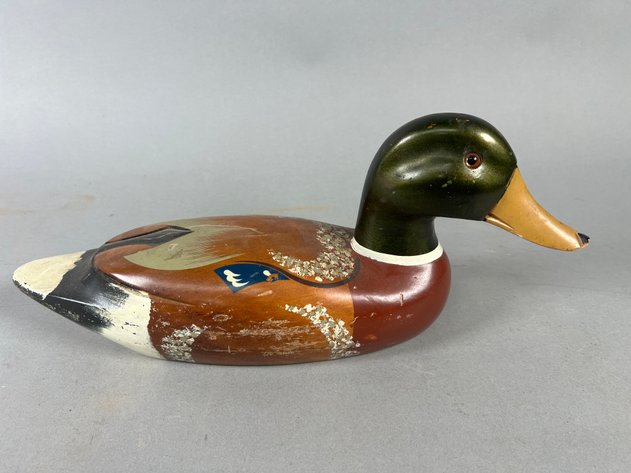 Image for Pair of Vintage Hand-Painted Wooden Mallard Duck Decoys